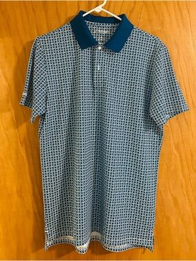 Men's Bonobos Blue Geometric Polo Shirt